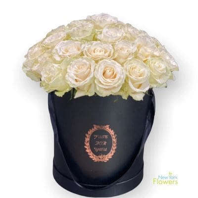 Picture of Premium Black Box with White Roses