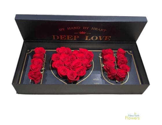 A love note with red roses
