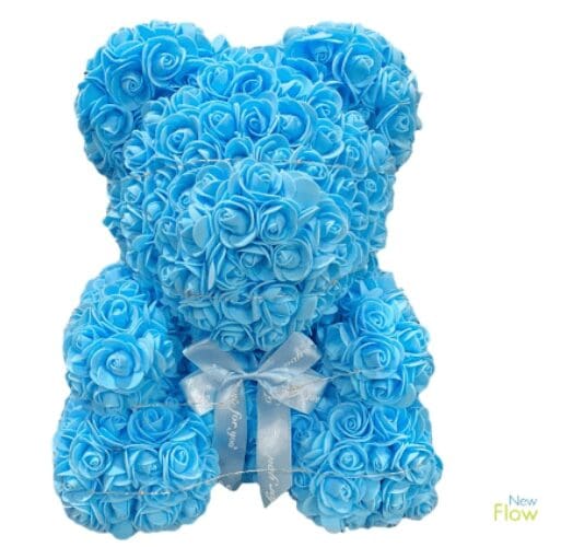 A blue rose bear