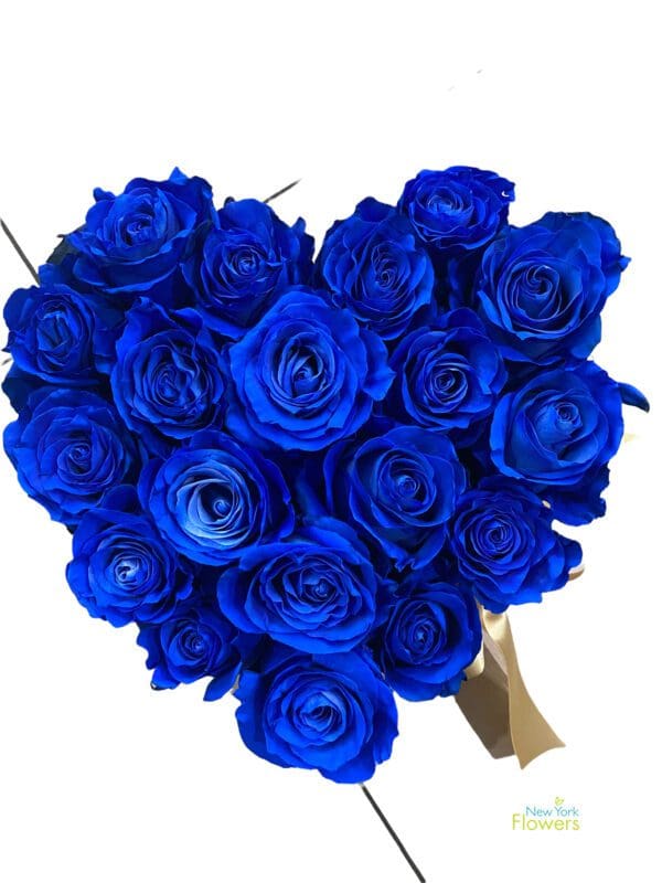 A heart made of blue roses