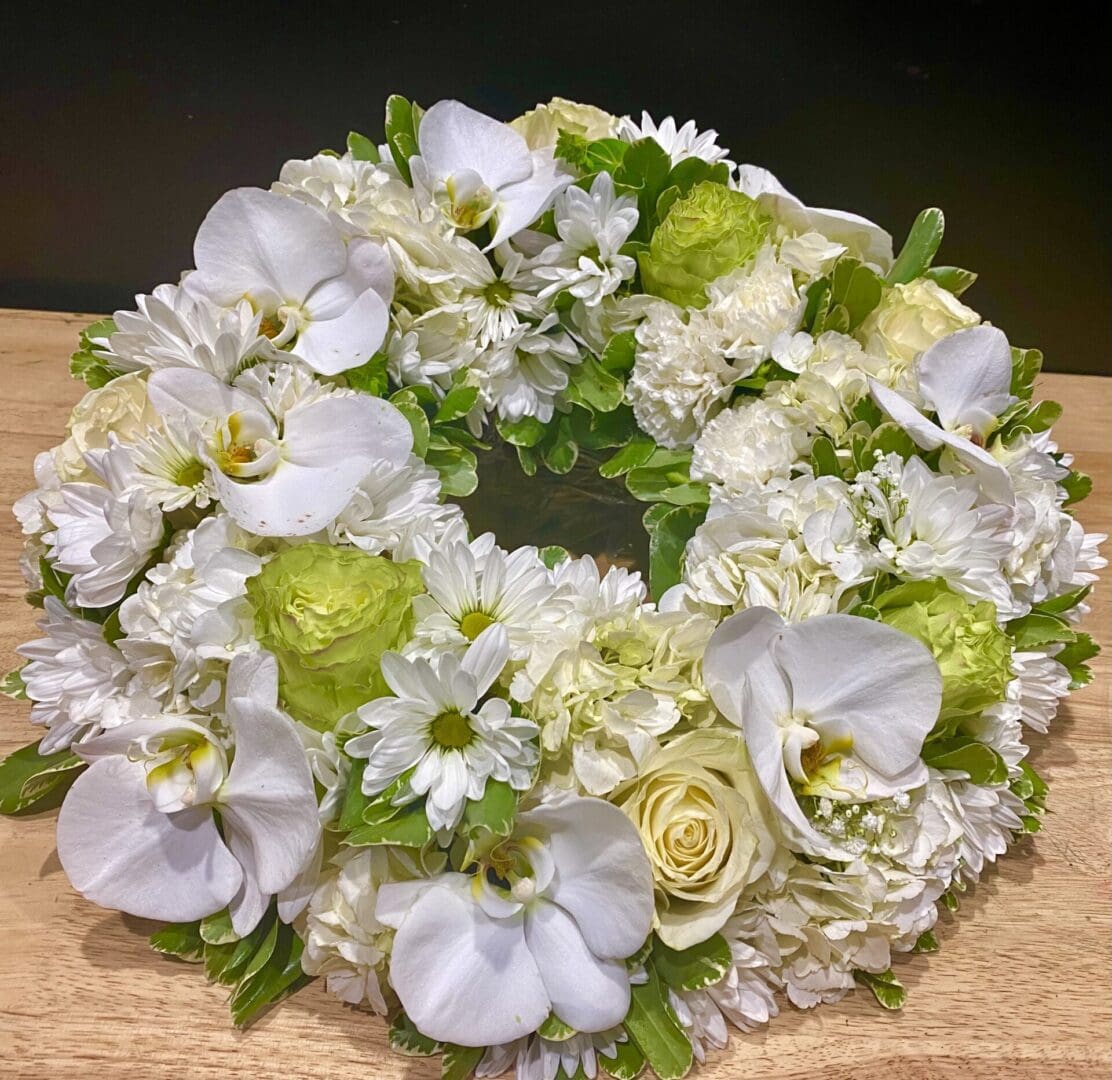 Assorted white flowers