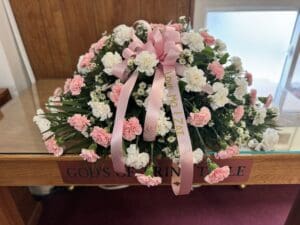 Pink and White Carnation Casket Spray