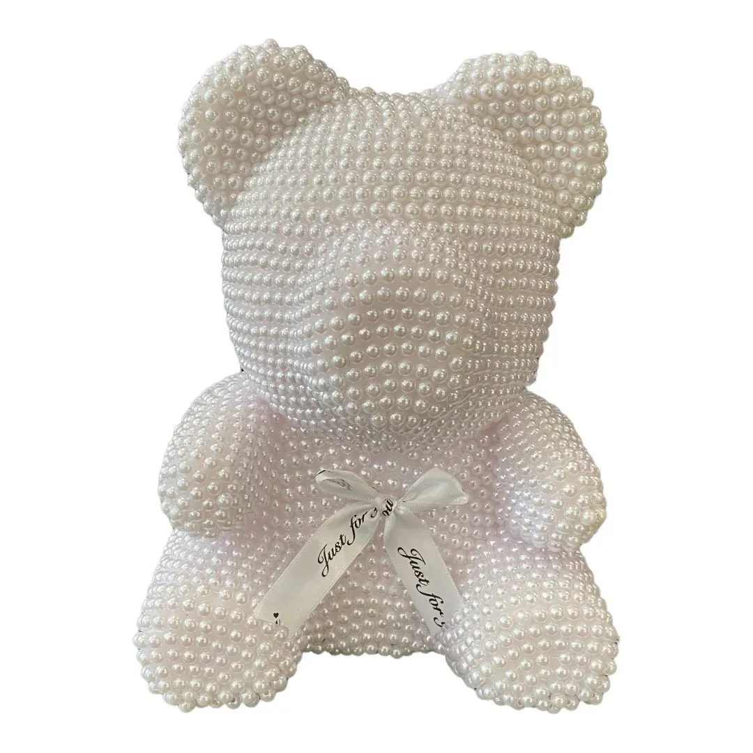 A bear made of white beads
