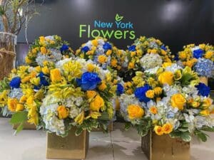 Yellow and Blue Centerpieces