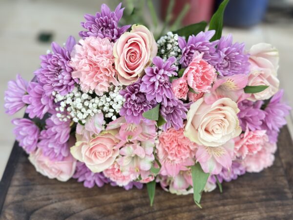 Lavender Colors Mix Flowers Bouquet - Image 2