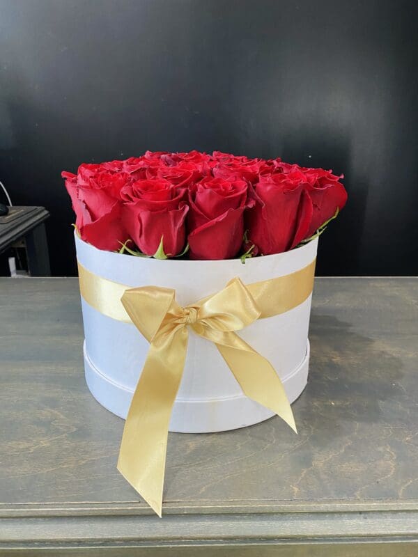 Premium Red Roses in White Box - Image 2