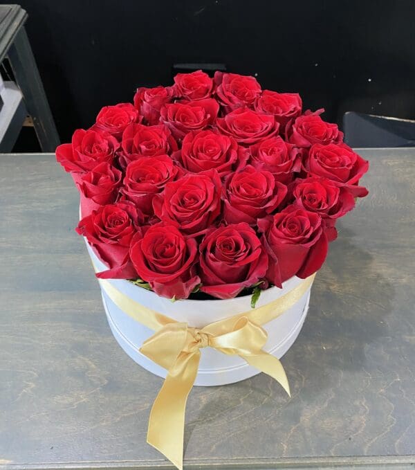 Premium Red Roses in White Box - Image 3