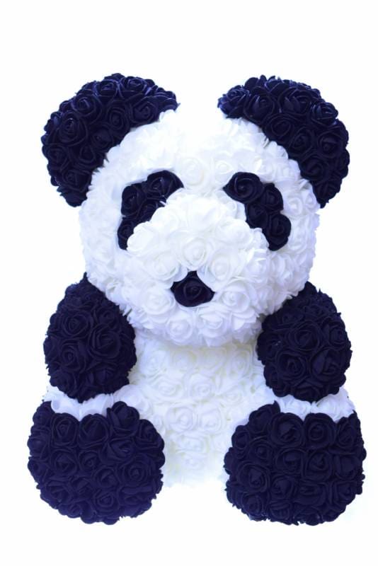 A panda made of roses