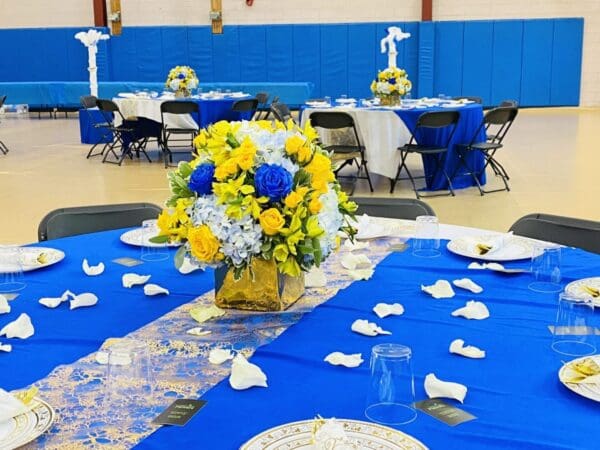 Package Centerpieces Yellow and Blue Flowers