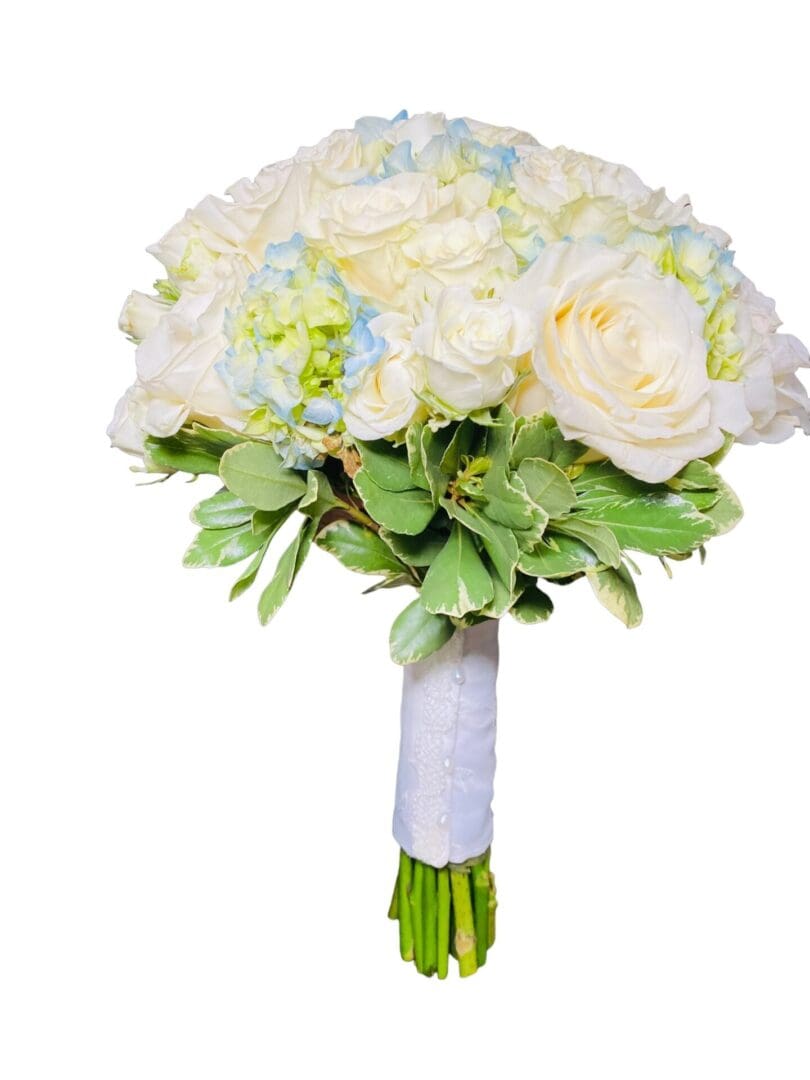 Picture of White and Blue Petit Bridal Bouquet