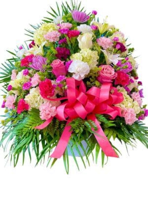 Sympathy Mix Colors Floral Basket