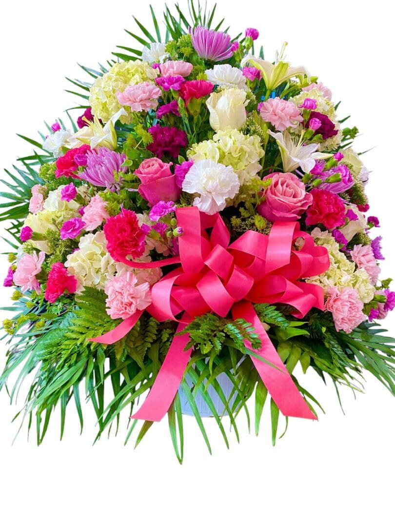 Sympathy Mix Colors Floral Basket