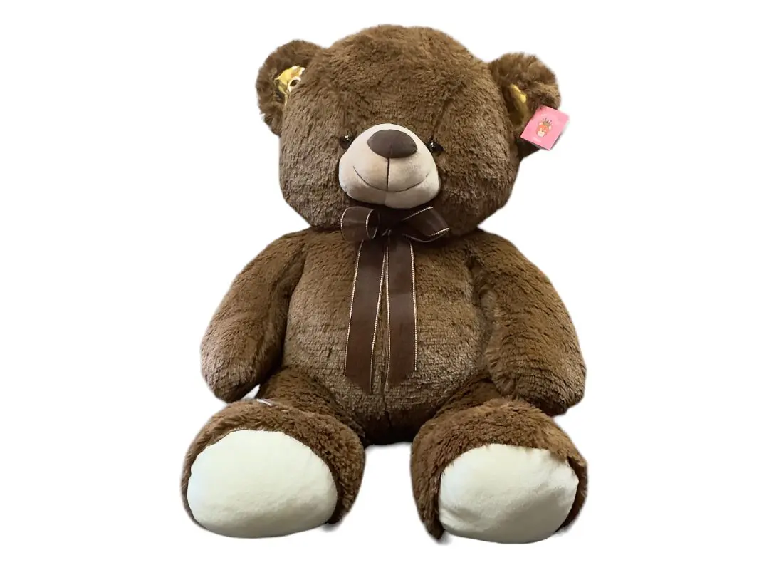 A GT8118 HAPPY BIRTHDAY TEDDY BEAR 20” with a ribbon around its neck sitting against a white background.