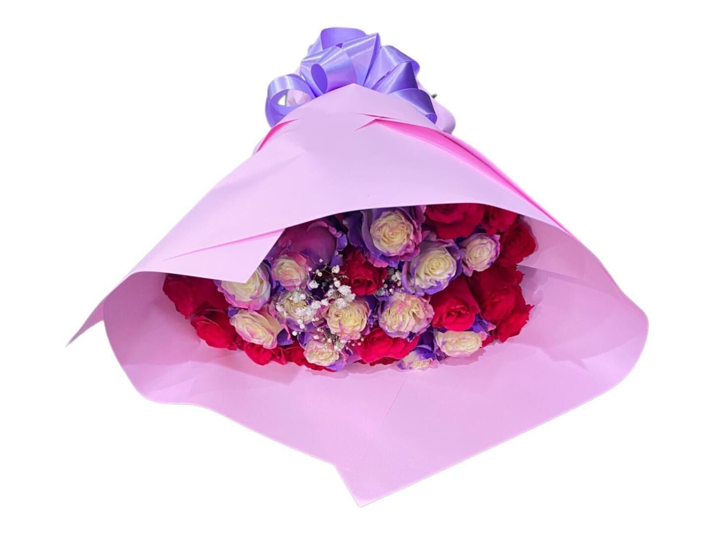 Hot Pink Roses Wrapped Bouquet