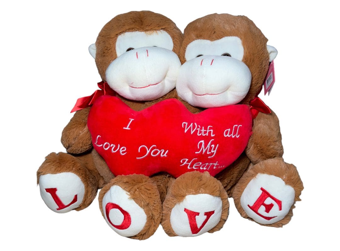 Two GT8118 HAPPY BIRTHDAY TEDDY BEAR 20” with a heart inscribed "i love you with all my heart… love.