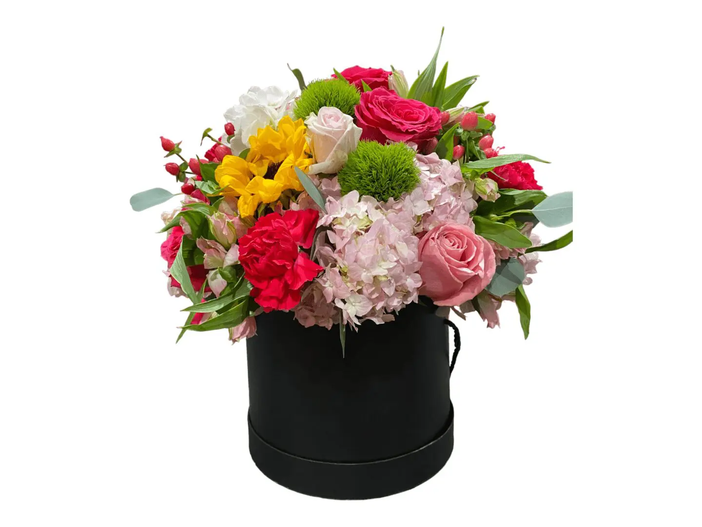 Carolines black box with colorful flowers