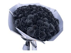 24 Black Roses Long Stem Bouquet