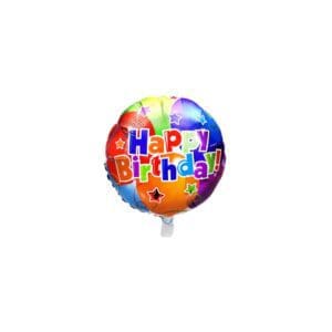 Colorful "happy birthday" SINGLE MYLAR BALLON with stars design.